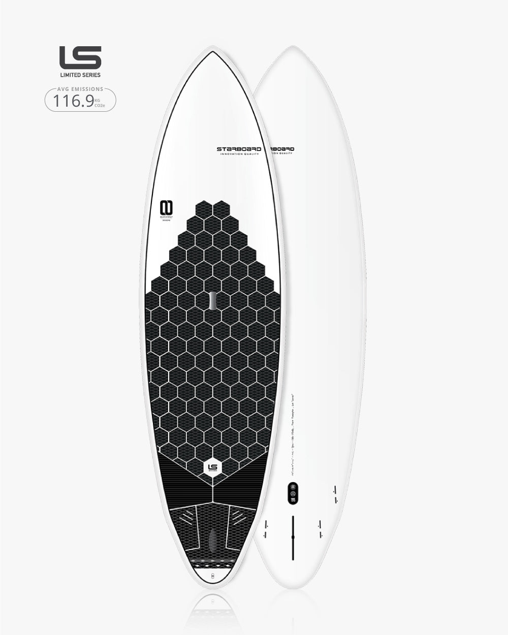 White 2025 Spice Paddleboard with black honeycomb and ls logo