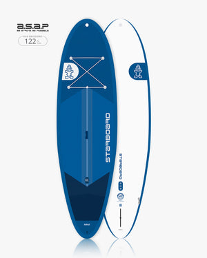 Blue 2025 Whopper inflatable paddleboard with white gray accents