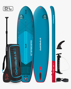 IGO Inflatable Board with Paddle: blue white Starboard DL Deluxe Lite SUP