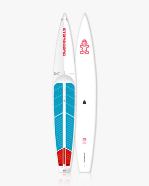 2024 Gen R white and blue SUP with red accents for water sports
