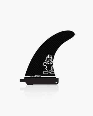 Black prepreg carbon Surf Center fin with white logo