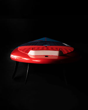 Red and blue 2025 Spice inflatable paddleboard with white accents