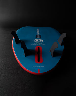 Blue and red surfboard leash holder with plastic clips for 2025 Spice Paddleboard