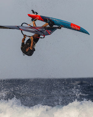 2025 Kode Windsurf Board: Red and Blue with Black Sail
