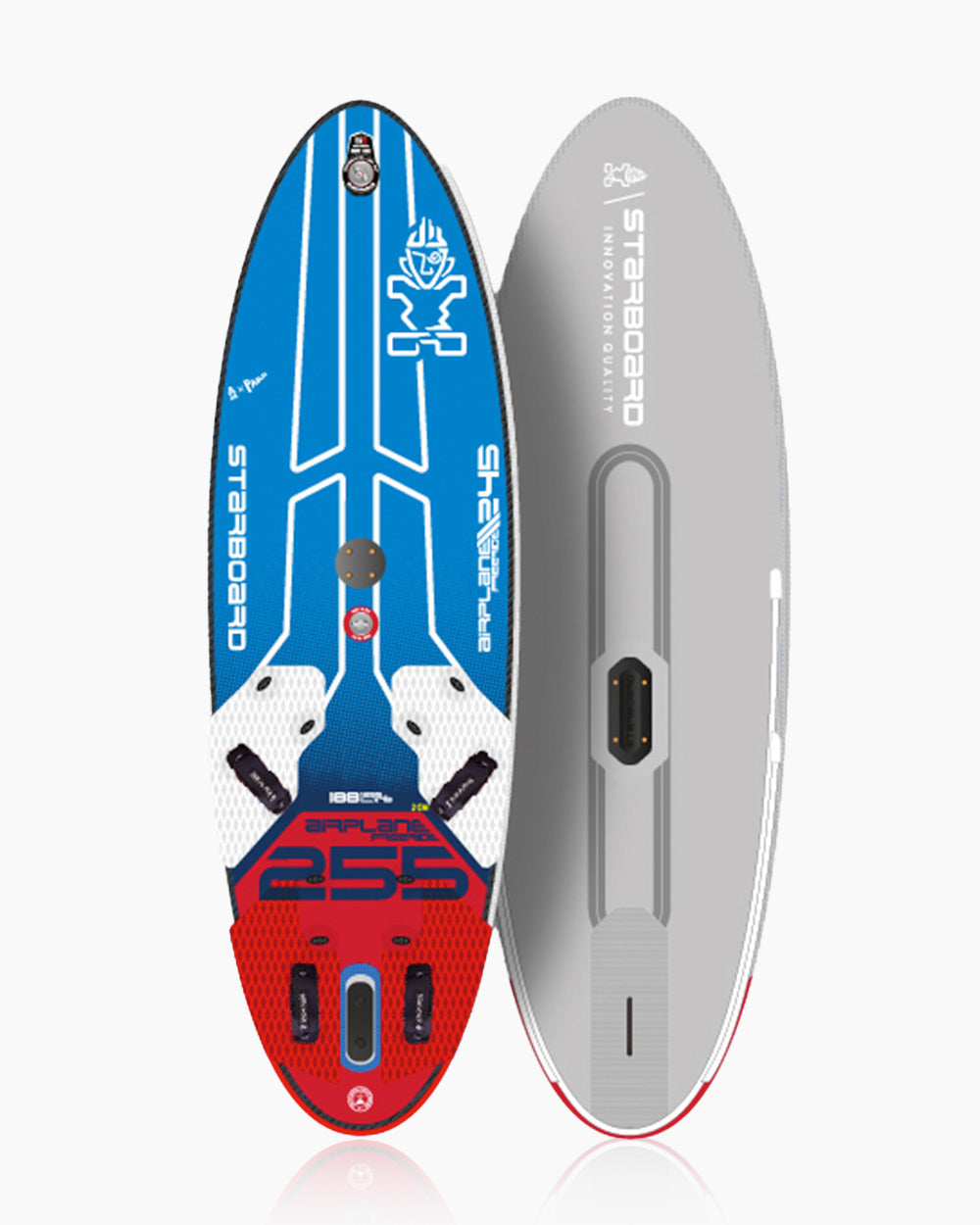 2019 Starboard 5’6’’ wakesurf board with blue red graphics white deck inflatable