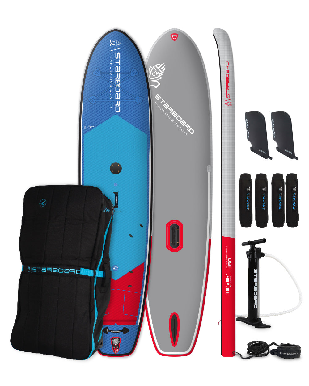 Vibrant blue red gray 2019 Hyperlite Starboard inflatable paddle board in 2024 iGO SUPWindsurfing