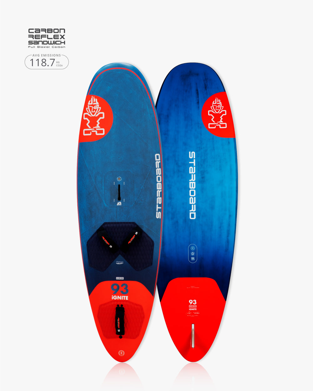 2025 iGNiTE Starboard Windsurf Board in Blue and Red Carbon Fiber