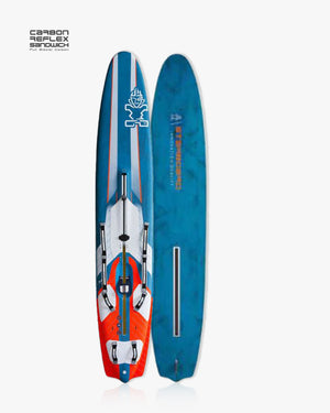 2019 Naish Hover Glide 5’8’’ inflatable windsurf board in blue orange