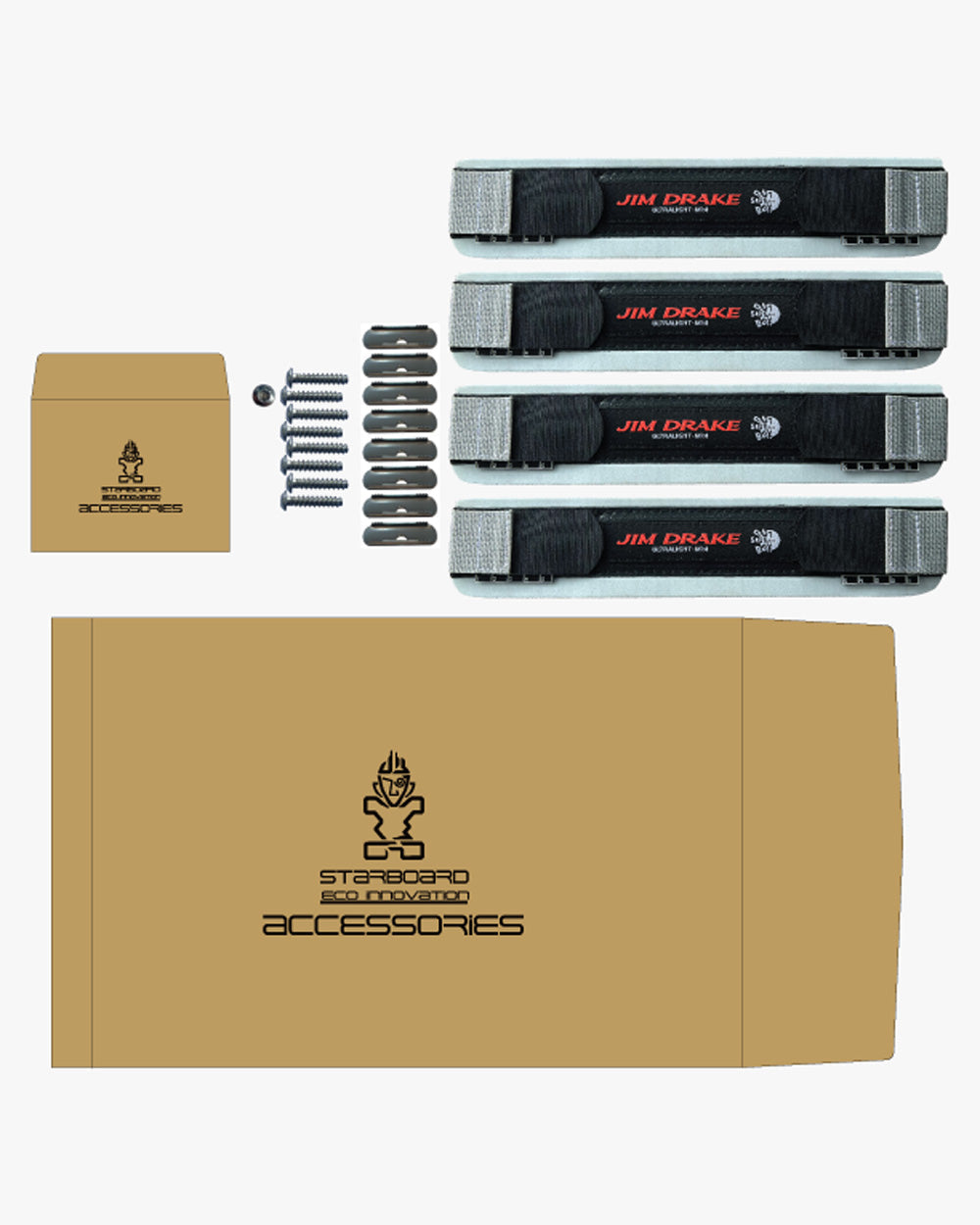 Ultralight MK4 Footstrap set of 4 with Jim Drake black and red belt clips and screws