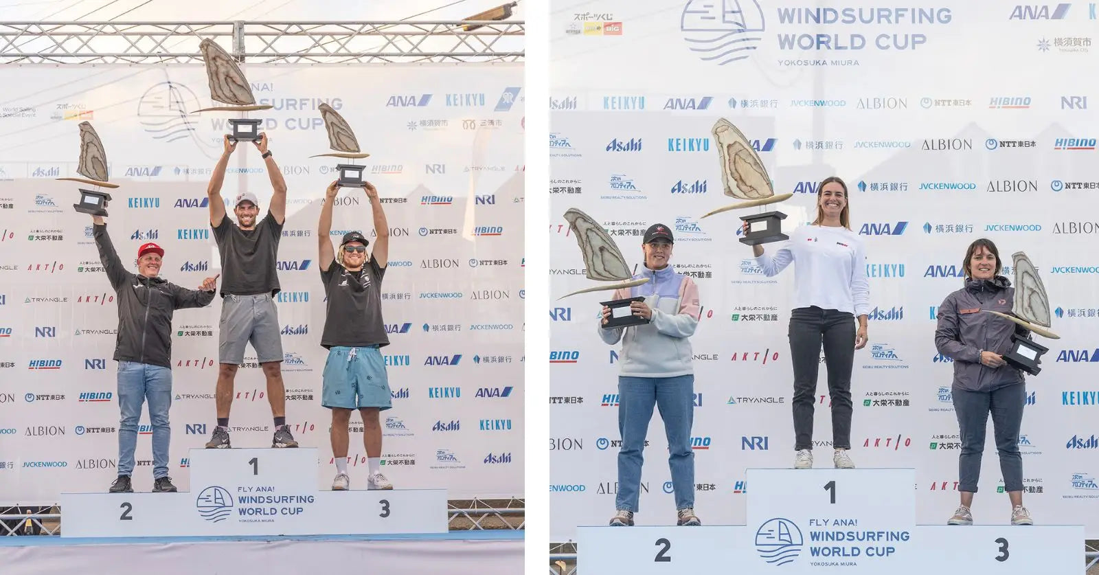 Blanca and Matteo’s slalom trophy with glass base and leaf design