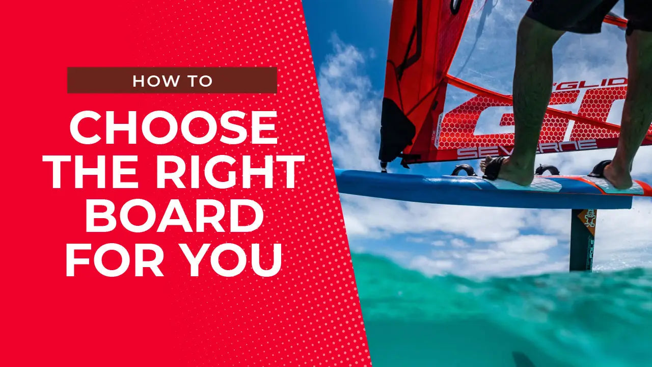 Red and white Glide GT-100 surfboard with black text design