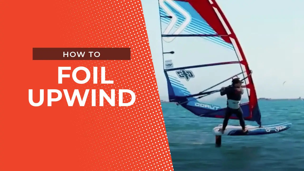 Red sail windsurfing board for upwind foiling