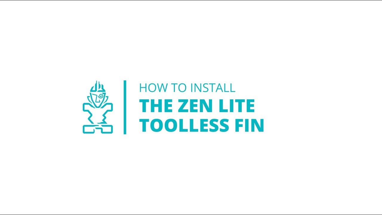 Zen Lite toolless fin in teal and white for easy installation