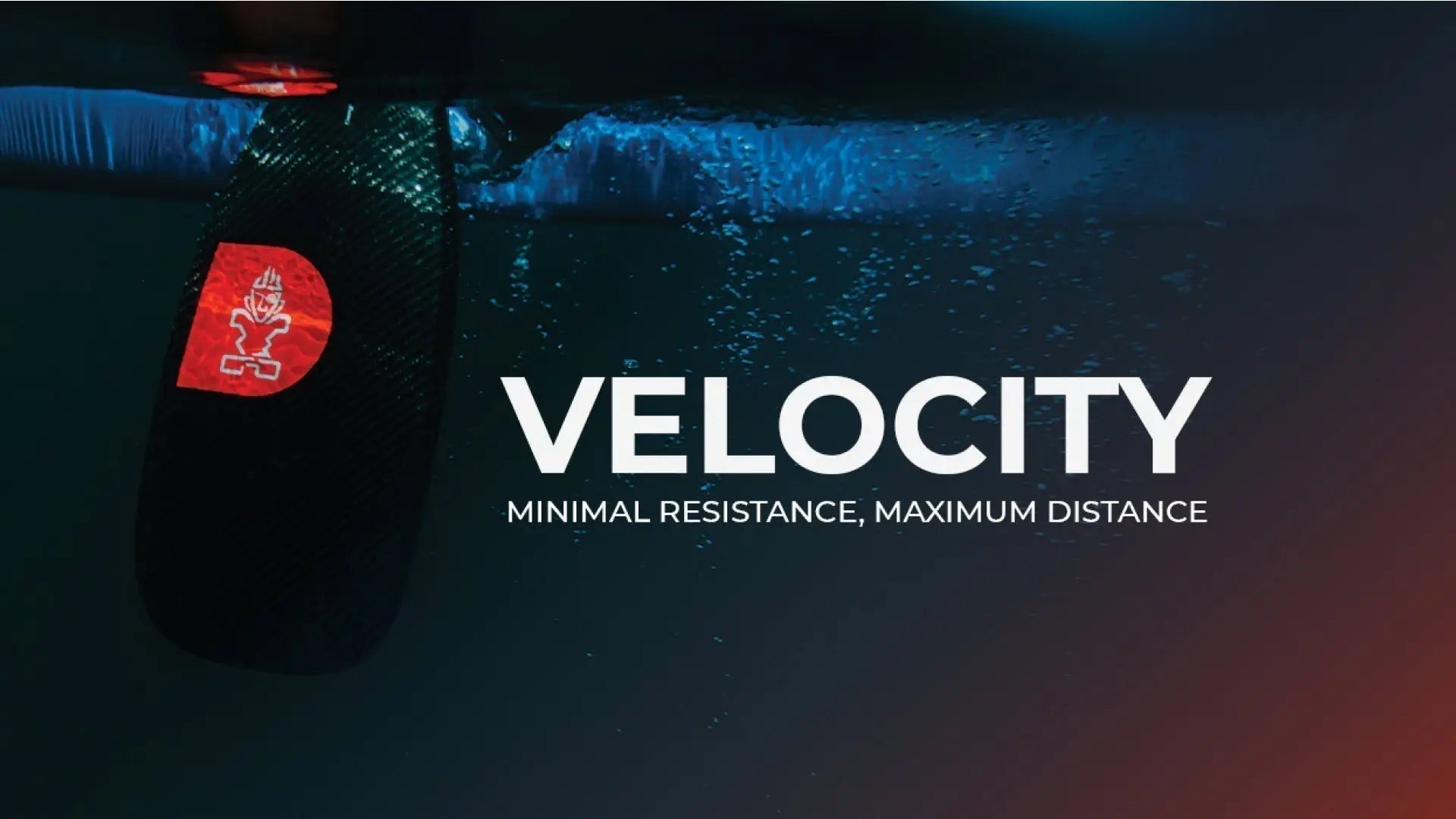 Velocity Fin paddle in black and red minimal resistance design