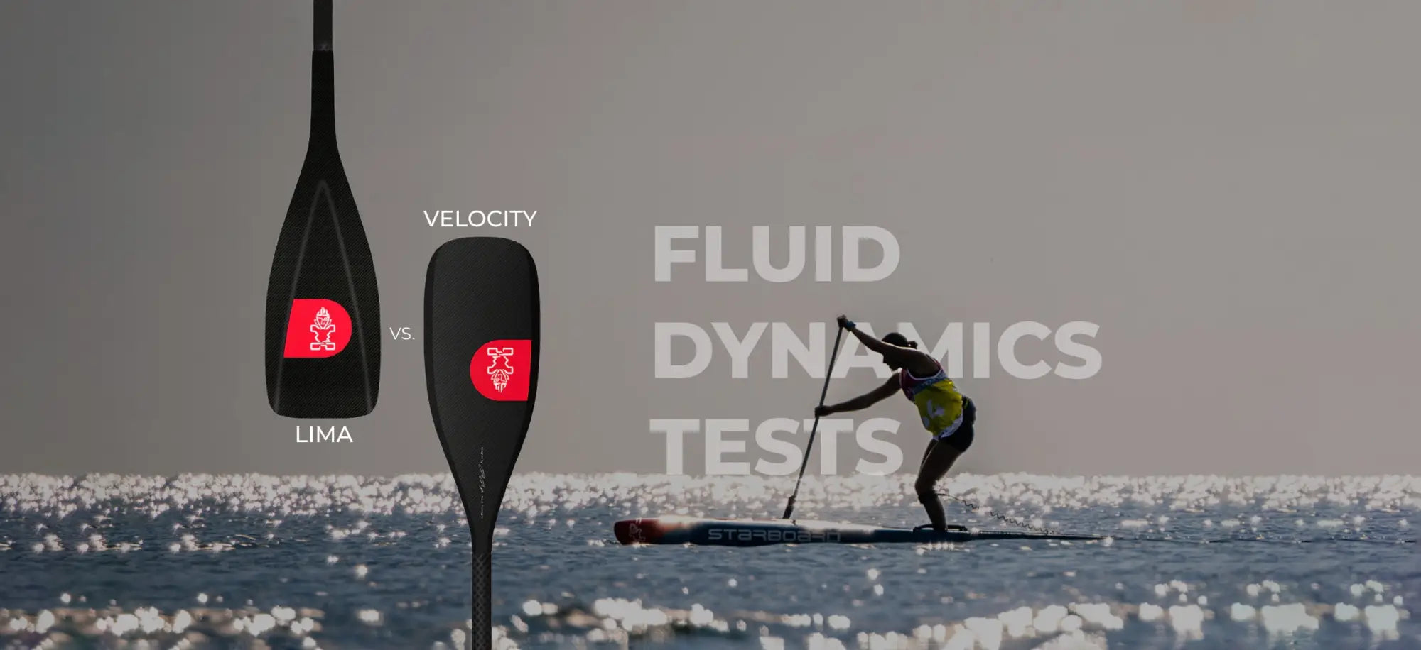 Sleek black and red Starboard Velocity paddle for stand-up paddling