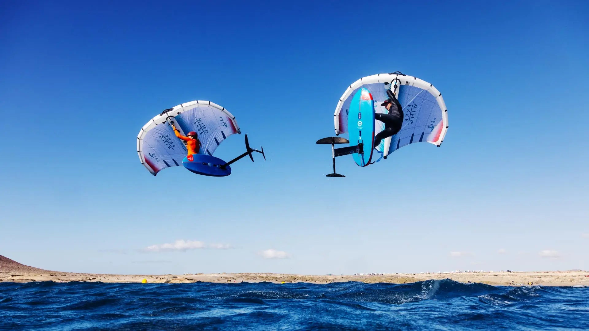 Starboard Take Off kiteboarding board with blue and white carbon fiber design