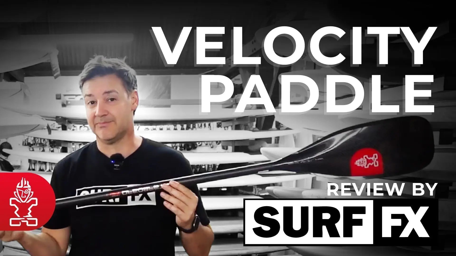 SurfFX Black and Red Velocity Paddle in Starboard Review