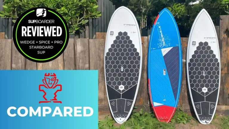 3D printed blue and red Starboard SUP paddleboard with honeycomb deck