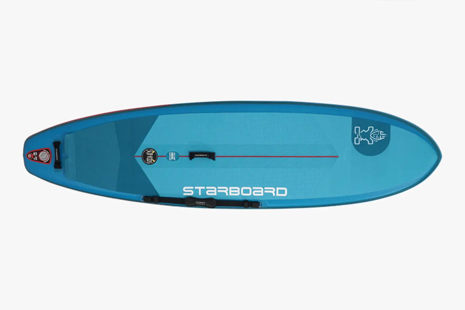 SUPKids blue starboard inflatable paddleboard with black accents