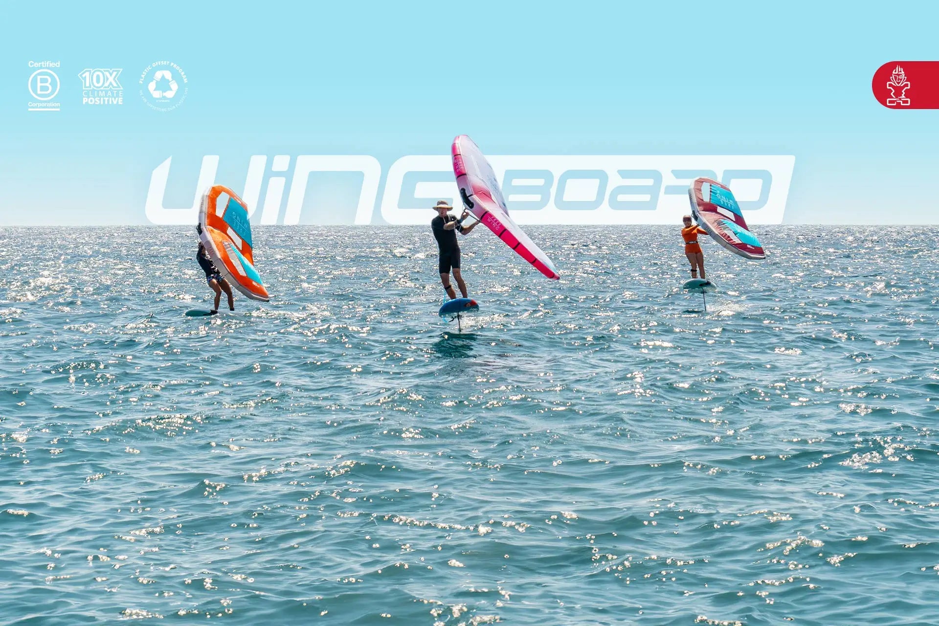 Colorful winged black wingboard foil for water sports enthusiasts