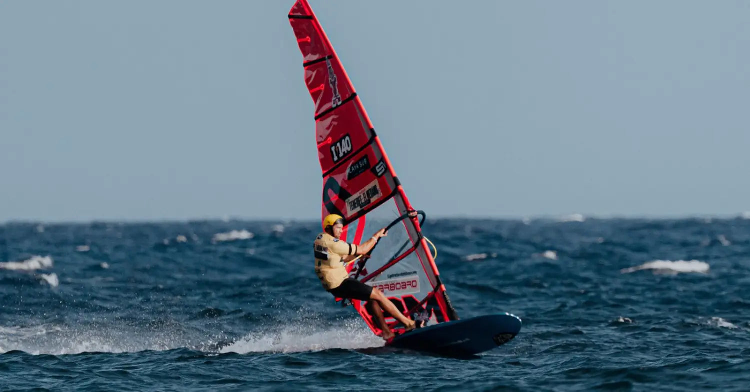 Sarah-Quita celebrates her first Tenerife Wave Win and Matteo defends his Slalom X Vice World Title