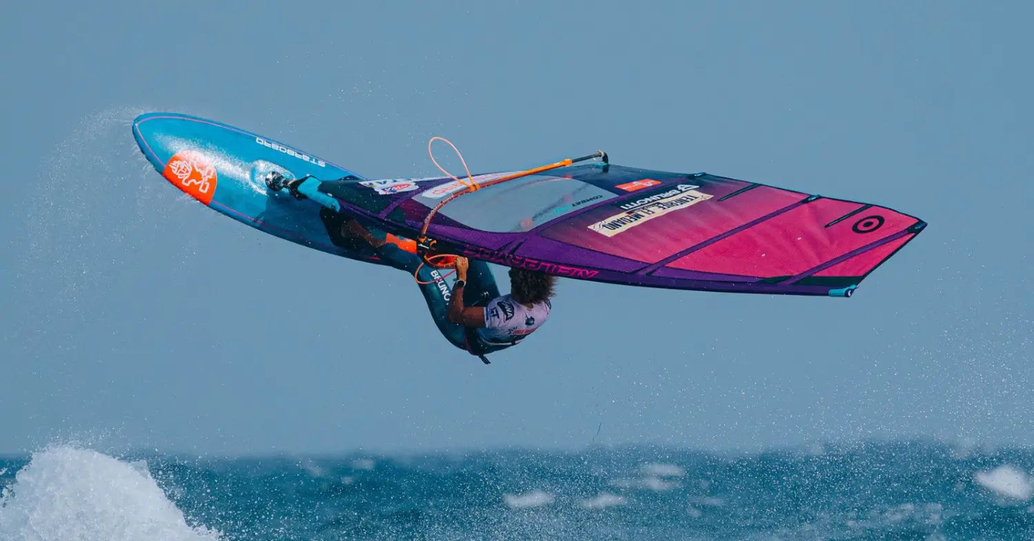 Sarah-Quita celebrates her first Tenerife Wave Win and Matteo defends his Slalom X Vice World Title
