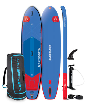 IGO Inflatable Paddleboard: 2019 Ocean & Earth 5’8’’ Stabilizer in Red & Blue EVA