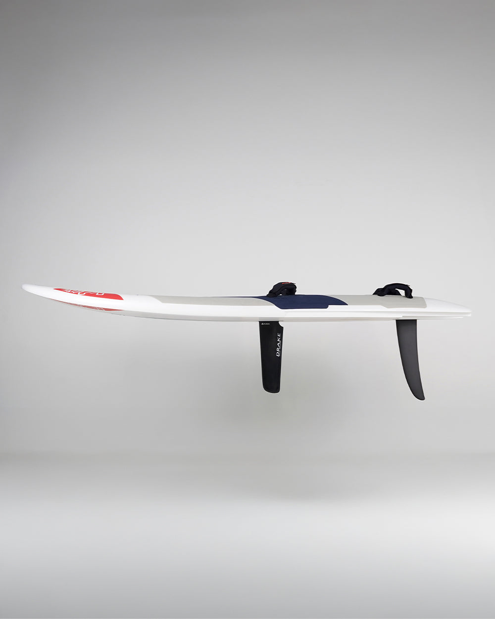 GO 152 Windsurf Board: white with black and red accents, carbon fiber