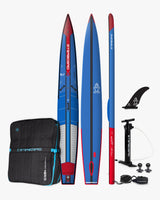 Junior Racer inflatable paddleboard with red blue accents, PVC