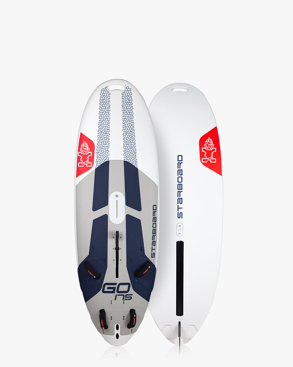GO Windsurfer Board with blue and red accents on white base