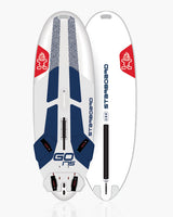 GO Windsurfer Board with blue and red accents on white base