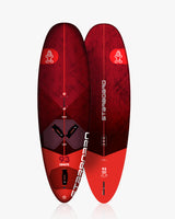 Red and black iGnite Windsurf Board with geometric patterns for performance