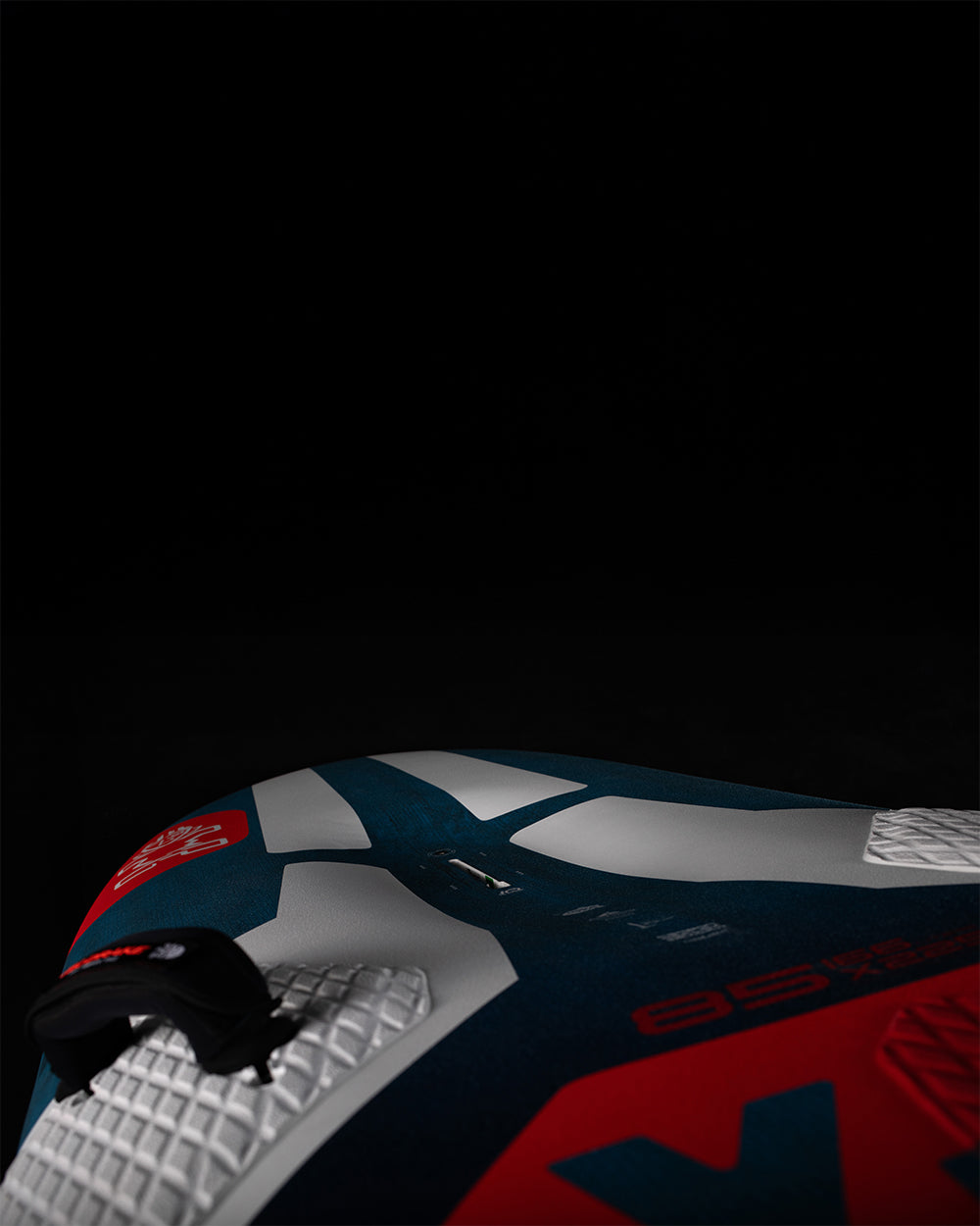 Red white X-15 Windfoil soccer cleat with black accents