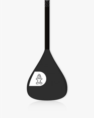 Foil Blade Carbon Paddle with black blade, white logo, and carbon fiber shaft