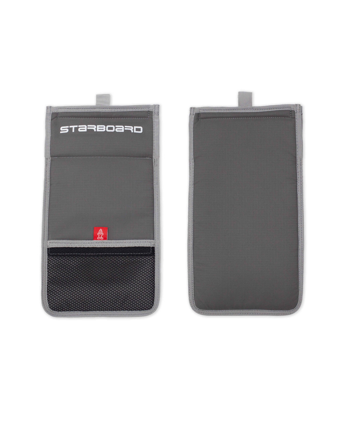 Grey Starboard Fin Pouch leash bag with mesh pocket and strap