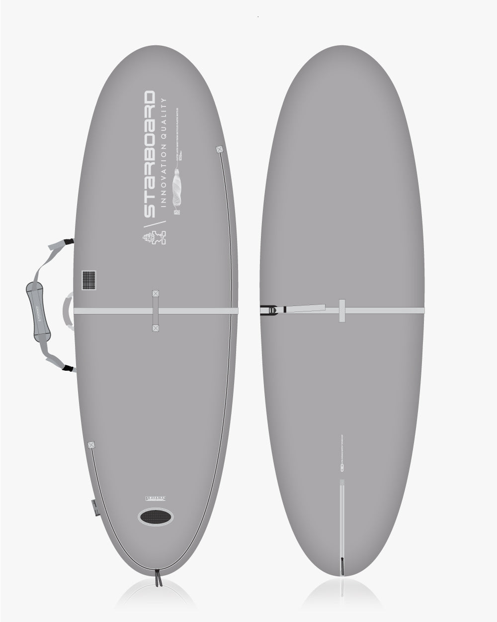 Grey SUP Bag Whopper 10’0’’ x 34’’ inflatable paddleboard with black accents