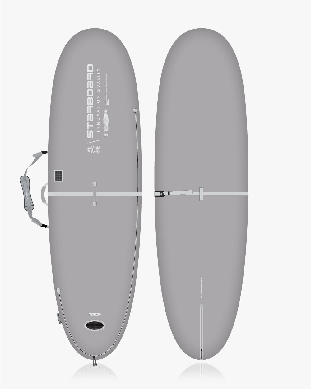 2019 Starboard 8’6’’ grey soft top SUP board with black accents in SUP Bag Wingboard 10’4’’ x 32