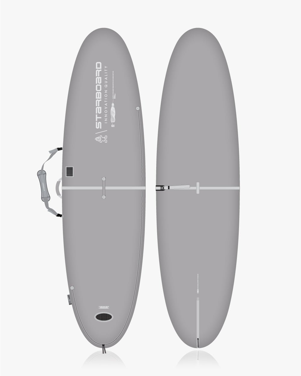 2019 Ocean & Earth 8’6’’ softboard surfboard in gray/black SUP bag