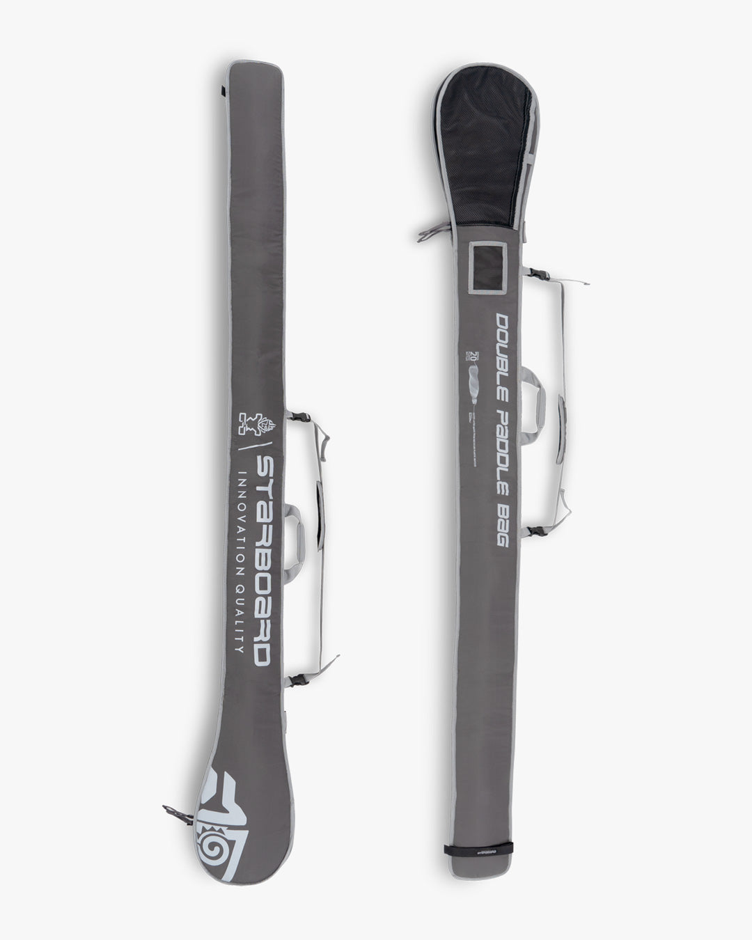 Starboard SUP Double Paddle Soft Bag with sleek black and gray snowboard design