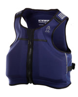Navy blue neoprene Impact Vest with black zipper and adjustable buckle by STS Sportswear