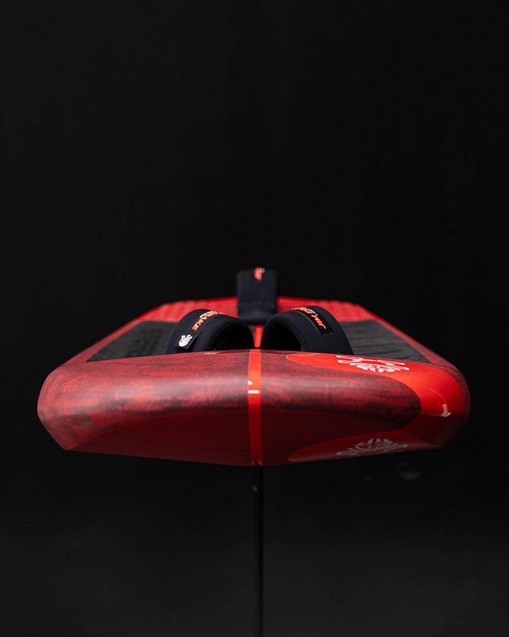 Red and black iGnite Wing foilboard with white design