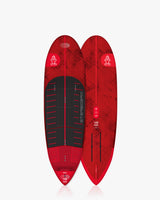 Red transparent Above Foilboard with black grip tape and white logo