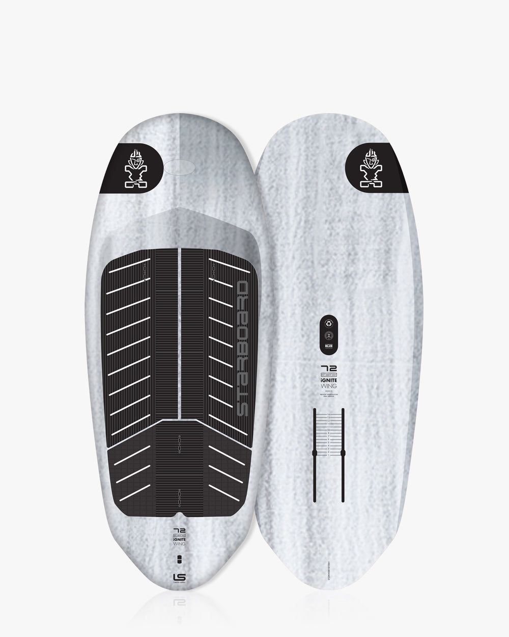 IGnite Wing Foilboard with white gray wood grain and black grip