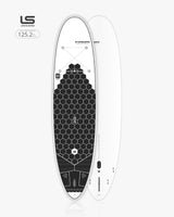 2025 GO Surf Paddleboard: white black honeycomb SUP 125.2L with LS logo