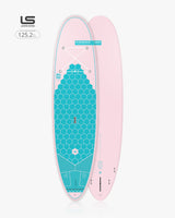 2025 GO Surf Paddleboard with pink teal honeycomb soft top design