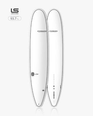 93.7-inch White Longboard Surf with Black Text Logo by Standup Surfboards