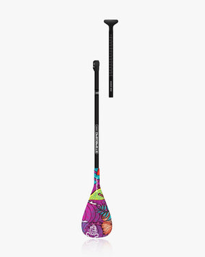 Enduro Tiki Tech Sun Paddle with purple pink floral design