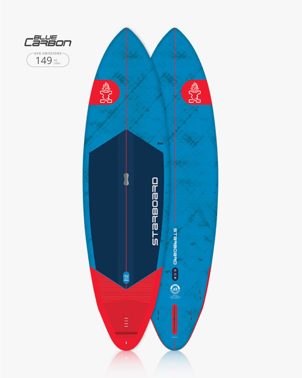 2025 Spice Paddleboard: Blue Carbon with Red Accents and Black Grip
