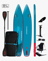 2019 Starboard DL Deluxe Lite inflatable board set with blue red accents