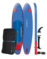 2025 iGO blue and red inflatable SUP with bag, pump, fin, leash, oar